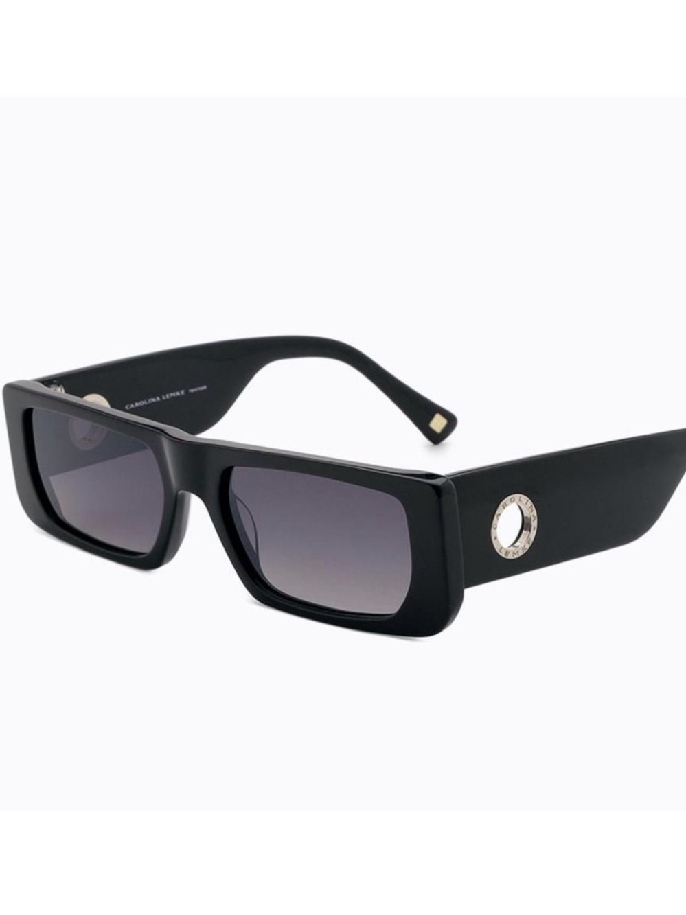 Carolina Lemke Black Rectangular Sunglasses